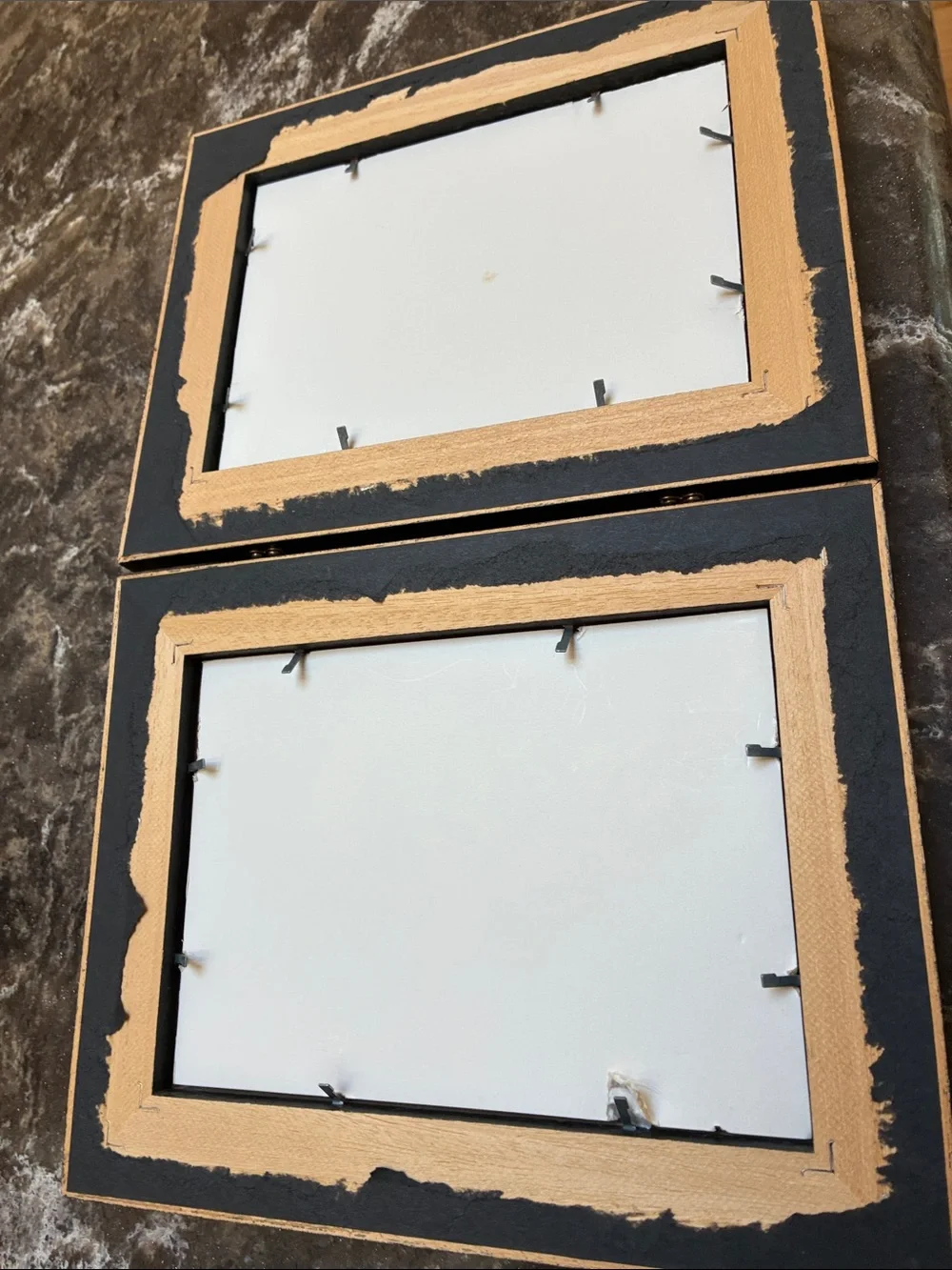 Gold Double Hinged Picture Frame with gold embossed Trim